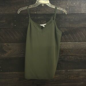 Nine West Green dress tank top with mesh V-neck